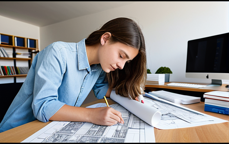 건축기술사 응시 자격 조건 - Architectural Student**

"A diligent architecture student, fully clothed in casual but appropriate a...