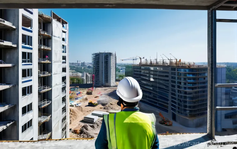 건축기술사와 건설 안전 관리 - **Prompt 1: Collaborative Site Planning with Modern Tools**
    "A wide-angle, cinematic shot of a m...